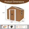 Heavy Duty Storage Shed With Windows, Lockable Door & Ventilation, Weatherproof Outdoor Garden Shed For Backyard - Brown - Image 3