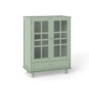 Buffet Cabinet With Double Glass Doors And Drawer, Storage Sideboard Cupboard - Green - Image 18
