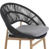 Cyril - Outdoor Wicker Papasan Style Dining Chair (Set of 2) - Dark Gray / Teak - Image 13