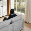 Contemporary Modular Sectional Sofa Shaped Couch Set With Movable Ottoman Chenille - Gray - Image 12