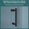 Modern Single Slide Shower Door 8Mm Tempered Glass Stainless Steel Frame - Matte Black - Image 10