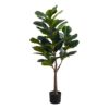 47" Tall, Artificial Plant, Fiddle Tree, Indoor, Fake, Floor, Greenery, Potted, Real Touch, Decorative - Green / Black - Image 5