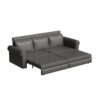 Pull Out Sofa Bed, 3 In 1 Convertible Sleeper Sofa With Nailhead Trim & Rolled Arm, Multi Functional Sofa Bed For Living Room, Bedroom, Apartment, Office - Gray - Image 10