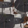 Modern Man-Made Stone Round Metal Dining Table-Position For 6 People - Black - Image 5