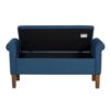 Upholstered Storage Bench With Rolled Armrests - Blue - Image 8
