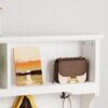 3 In 1 Hallway Hall Tree With Cushion, Storage Drawers, Hooks Shelves - White - Image 11