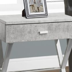 Accent Side Table, Storage Drawer, Convenient Design - Gray