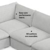 Jasmine - Corner Sectional Sofa And Ottoman - Gray - Image 19