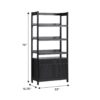 Transitional Wide Reeded Bookshelf With Drawers On Bottom - Black - Image 13