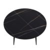Modern Man-Made Stone Round Metal Dining Table-Position For 6 People - Black - Image 9