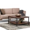 Skyler - Square Coffee Table - Dark Cognac Brown - Image 6