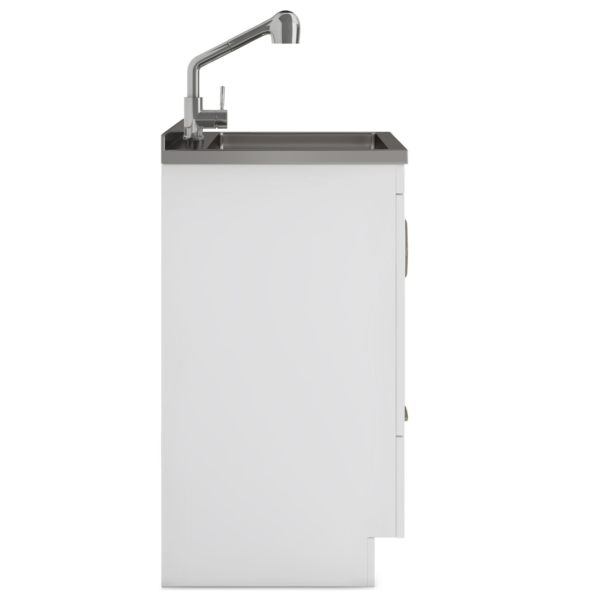 Cardinal - Laundry Cabinet With Faucet And Stainless Steel Sink - White - Image 3