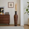 Tall Standing Designer Floor Vases With Elegant 2 Tone Finishes Ideal For Decorating Living Rooms, Bedrooms, Entryways Perfect For Decorating Your Home - Black / Gray - Image 18