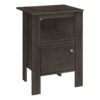 Accent Nightstand Side Table, Storage, Transitional - Oak - Image 2