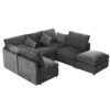 Modular U Shaped Sectional Sofa With USB Ports - Black - Image 16