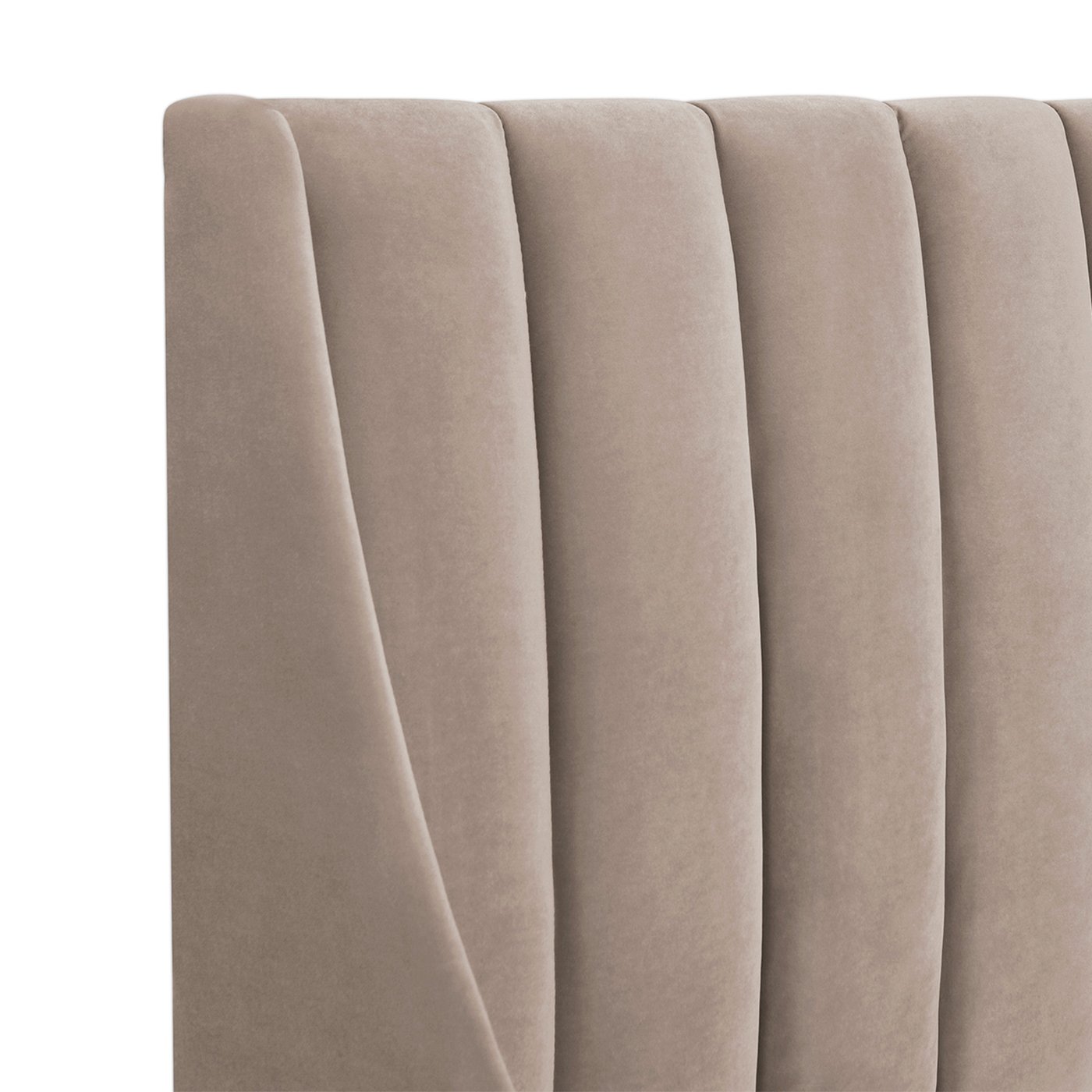 Aspen - Queen Vertical Tufted Modern Headboard Platform Bed Set - Mink Beige - Image 9
