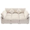 Sectional Sofa Modular Sofa U - Shaped Sofa Couch Sofa Bed L - Shaped Sofa With A Movable Ottoman And Two USB Ports For Living Room - Beige - Image 10