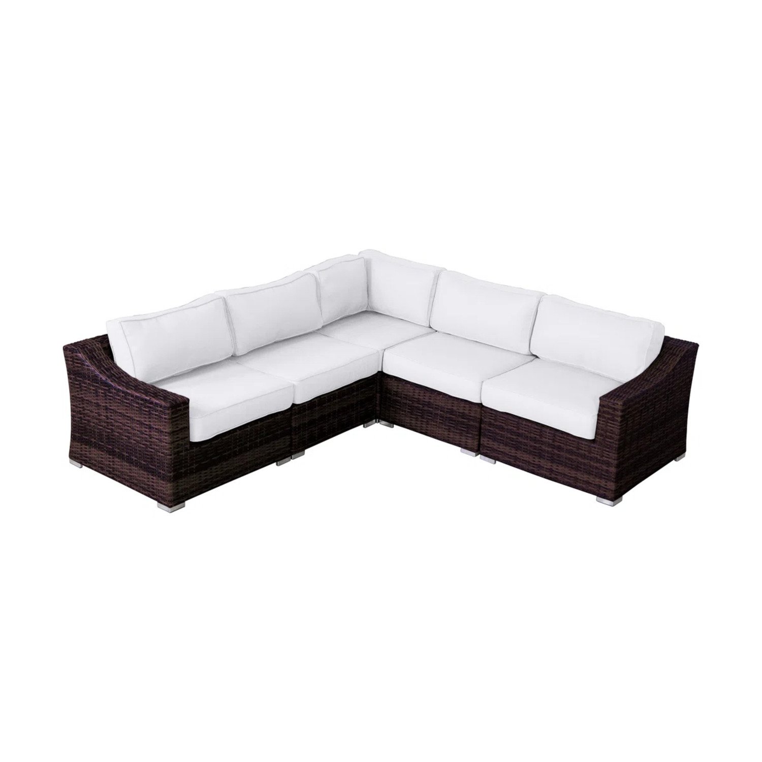 Outdoor Sofa Seating Group With Cushions, Weather Resistant - Brown - Image 5