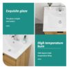 Premium Ceramic Rectangular Single Vanity Top With Overflow - White - Image 7