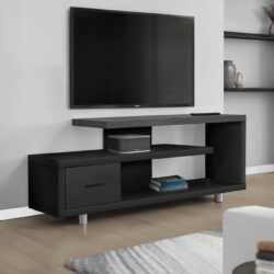TV Stand, Console, Media Entertainment Center, Storage Cabinet, Contemporary & Modern - Black