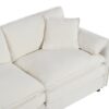 Oversized Recliner Chair With Movable Ottoman, Soft Chenille Upholstered Lounge Chair - Beige - Image 14