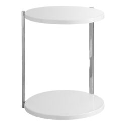 Accent Table Round For Living Room - White