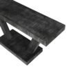 Vintage Distressed Wood Entryway Bench With 2 Tier Storage, Rustic Wide Design - Antique Black - Image 10