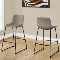 Office Chair, Bar Height, Standing, Computer Desk, Work, Leather Look, Contemporary, Modern - Taupe
