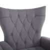 Modern Accent Chair With Ottoman, Comfy Armchair For Living Room, Bedroom, Apartment, Office - Gray - Image 10