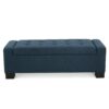 Empower - Button Tufted Waffle Upholstered Storage Ottoman With Wood Legs - Navy Blue - Image 5