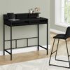 Computer Desk, Home Office, Standing, Storage Shelves, Laptop, Contemporary & Modern - Black - Image 3