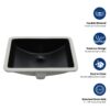 Undermount Bathroom Sink With Overflow, High Quality - Black - Image 6