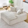 Harbor - Comfortable Luxury Sofa Turtle Fleece Fabric - White - Image 5