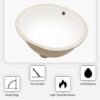 Undermount Oval Bathroom Sink With Overflow - White - Image 5