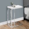 C-Shaped Accent Table Glossy For Living Room - White - Image 3