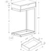 Accent Table, C - Shaped Contemporary And Modern - Gray - Image 6