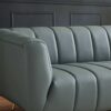 Lamattina - Genuine Italian Leather Channel Tufted Sofa - Dusty Blue / Pewter - Image 3