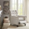 Aidan - Push Back Recliner Chair With Tufted Back And Nailhead Trim - Cream - Image 8