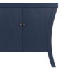 Refined Industrial 4 Door Credenza With Wooden Arc Legs & Bronze Clasps, Advanced Storage Design - Navy Blue - Image 6