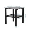 Glass Two Layer Tea Table, Small Round Table, Bedroom Corner Table (Set of 2), Living Room Side Table - Black - Image 3