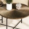 Radial - Pattern Coffee And End Table Set Waterproof Cover, Distressed Cylindrical Design, Legs Classic Rustic Charm (Set of 2) - Walnut Brown - Image 7