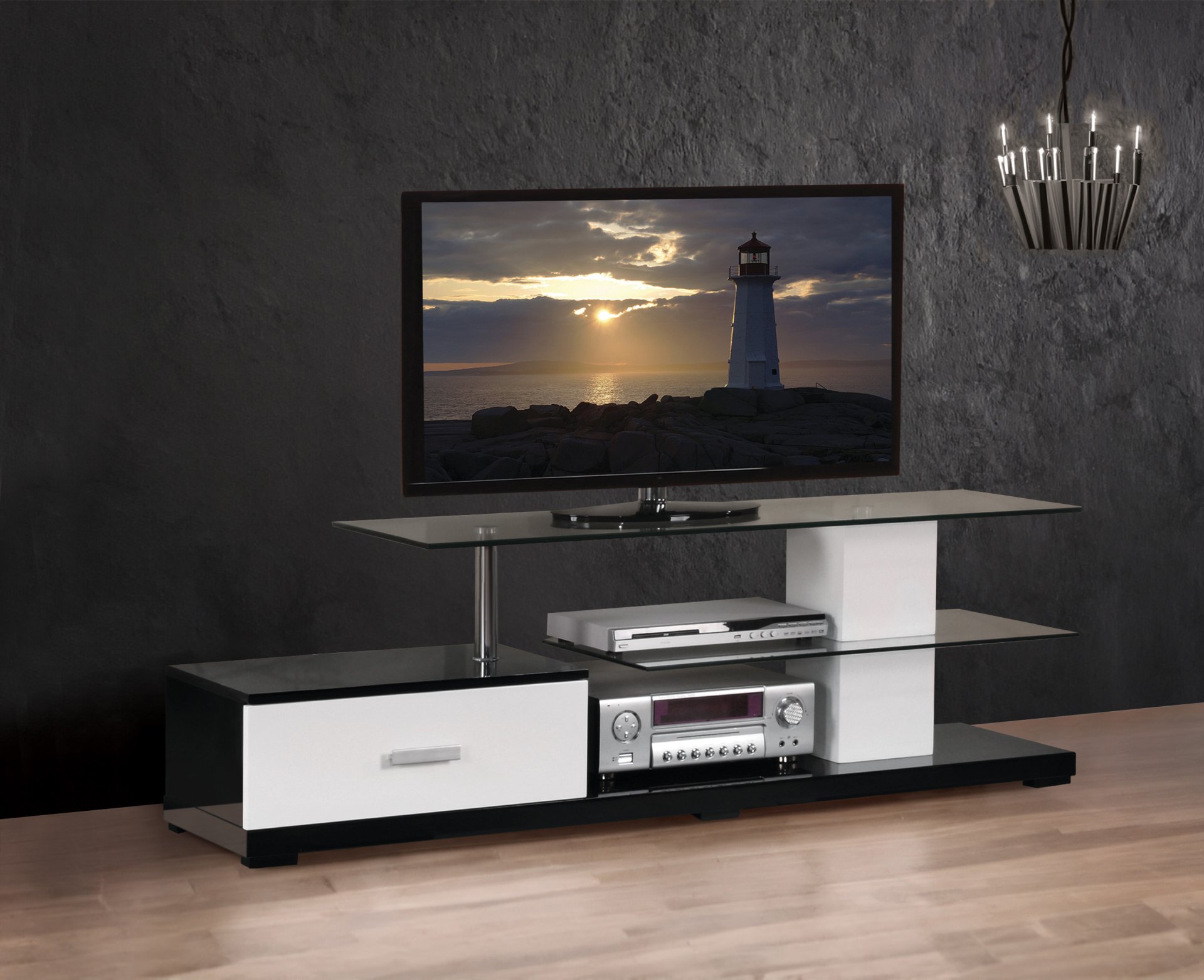Ivana - TV Stand - White / Black - Image 4