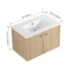 Modern Wall Mounted 30" Bathroom Vanity With Ceramic Sink And Soft Closing Doors - Oak - Image 4