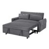 Pull Out Sofa Bed Convertible Couch 2 Seat Loveseat Sofa Modern Sleeper Sofa With 2 Throw Pillows And USB Ports For Living Room - Dark Gray - Image 26