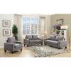 Versatile Casual Loveseat With Track Arms - Gray - Image 3