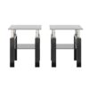 Modern Tempered Glass Tea Table, End Square Table For Living Room (Set of 2) - Black - Image 5