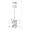 Coat Rack, Hall Tree, Free Standing, 8 Hooks, Entryway, Umbrella Holder, Transitional - Black - Image 4