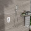 Modern Dual Shower Head System Ceiling Mount Stainless Steel - Chrome - Image 8