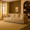 Plush Corduroy 4 Seat Sofa, Modern Comfy Upholstered Sofa Cloud Couch, Deep Seat Couches With Soft Pillows, Convertible Deep Seat Sofa Lounge Chair For Living Room - Beige - Image 8