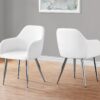 Dining Chair, Side, Upholstered For Dining Room, Contemporary & Modern (Set of 2) - White - Image 12